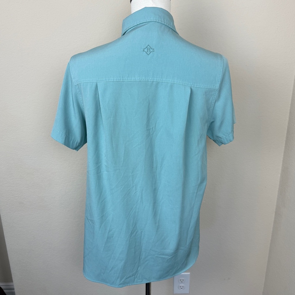 Burlebo Men’s Performance Short Sleeve Button Down Size Medium - Picture 5 of 9